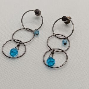 Elegant Silver and Blue Dangle Earrings